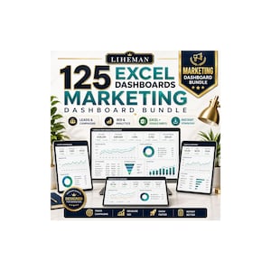 125 Marketing Excel Dashboard Vorlagen | Kampagnen, Leads, ROI, E-Commerce, Sales KPI | Excel & Google Sheets