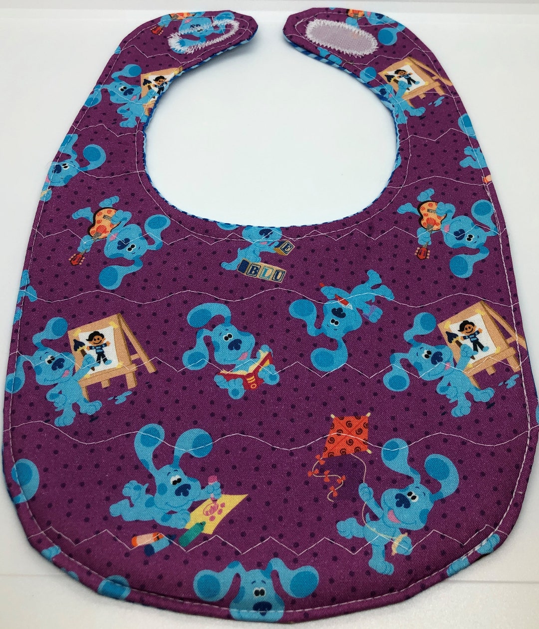 Blue's Clues QUILTED Baby Bib Toddler Bib Adjustable REVERSIBLE