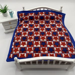 Homemade Dollhouse Patchwork Quilt Size 1:12 Mini Quilt, MUG RUG