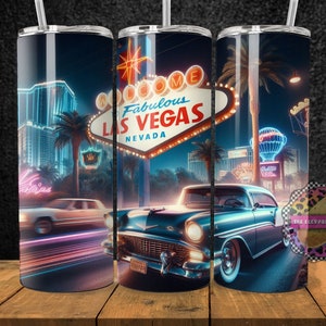 Las Vegas Tumbler Design: 20oz Skinny Tumbler Wrap (Digital Download)