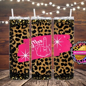 Bride Tumbler Sublimation Design: Leopard Print Mrs. (Digital Download)