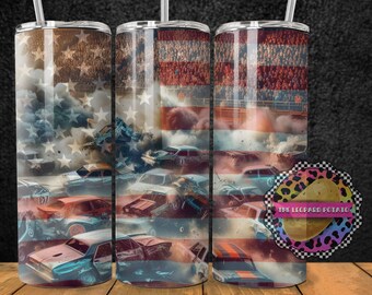 Demolition Derby Tumbler Design: 20-uncjowa, wąska folia do kubków (pobranie cyfrowe)