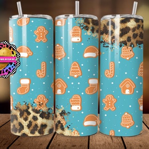 Gingerbread Cookie Tumbler Design - 20oz Skinny Tumbler Sublimation Design- Tumbler Wrap- Digital Download