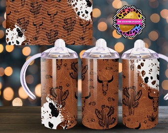 Cow Print Sippy Cup Tumbler Design: 12oz Flip Top (Digital Download)