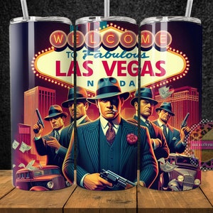 Las Vegas Gangster Tumbler Design: 20oz Skinny Tumbler Wrap (Digital Download)