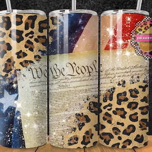 Leopard Print American Flag 20oz Tumbler Design (Digital Download)