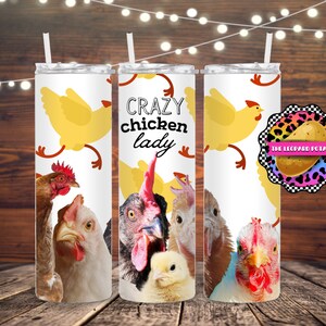 Crazy Chicken Lady Tumbler - Tumbler Design- Farm Animal Tumbler - PNG - Instant Download - Sublimation