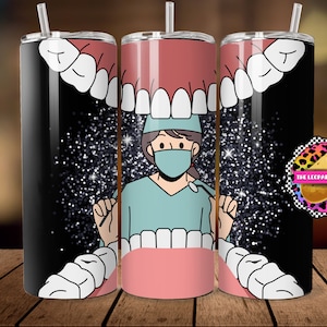 Zahnarzt Tumbler Design - 20 Unzen Skinny Tumbler Sublimation-Tumbler Wrap-Digital Download-Instant Download-Dental Tumbler