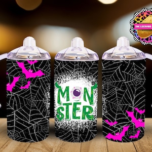 ハロウィンモンスター シッピーカップ デザイン：12オンス タンブラーラップ（デジタルダウンロード）