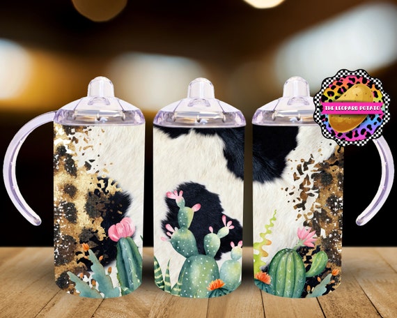 Cactus Sippy Cup Kids Tumbler Design 12oz Tumbler Sublimation Design Flip  Top Tumbler Wrap Digital Download PNG 