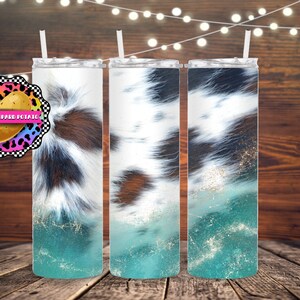Cowhide tumbler design- 20oz Skinny Tumbler Sublimation Design- Tumbler Wrap- Digital Download- PNG