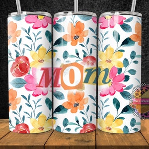 Mom Tumbler - Muttertagsbecher - 20 Unzen Skinny Tumbler Sublimationsdesign - Tumble Wrap - Digitaler Download - PNG -