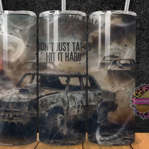 Demolition Derby Tumbler Design - 20oz Skinny Tumbler Sublimation Design- Tumbler Wrap- Digital Download- PNG- Instant Download-