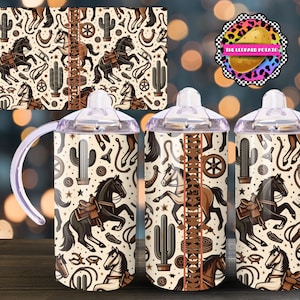 Pferd Schnabeltasse - Kinderbecher Design - 12 Unzen Becher Sublimationsdesign - Flip Top Becher Wrap - Digitaler Download - PNG -