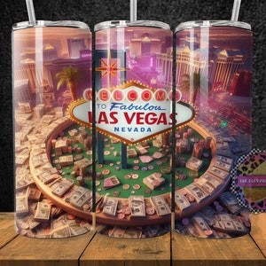 Las Vegas Tumbler Design: 20oz Skinny Tumbler Wrap (Digital Download)
