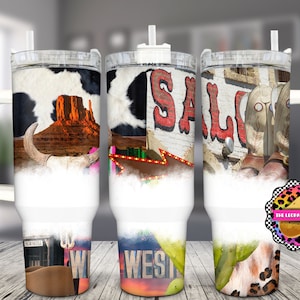 Western 40 oz Tumbler-40 oz Tumbler Wrap- Stanley Sublimation-Quencher Wrap