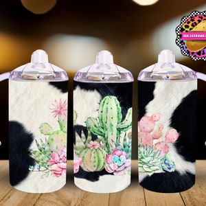 Cactus Sippy Cup - Kids Tumbler Design - 12oz Tumbler Sublimation Design- Flip Top Tumbler Wrap- Digital Download- PNG-
