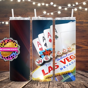 Las Vegas Tumbler Sublimation Design: 20oz Skinny Tumbler Wrap (Digital Download)