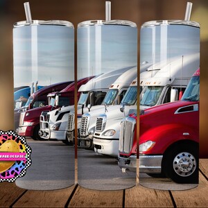Trucker Tumbler Design - 20oz Skinny Tumbler Sublimation Design- Tumbler Wrap- Digital Download- PNG- Instant Download- Mens Tumbler- Semi