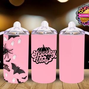 HALLOWEEN Sippy Cup - Kids Tumbler Design - 12oz Tumbler Sublimation Design- Flip Top Tumbler Wrap- Digital Download- PNG-