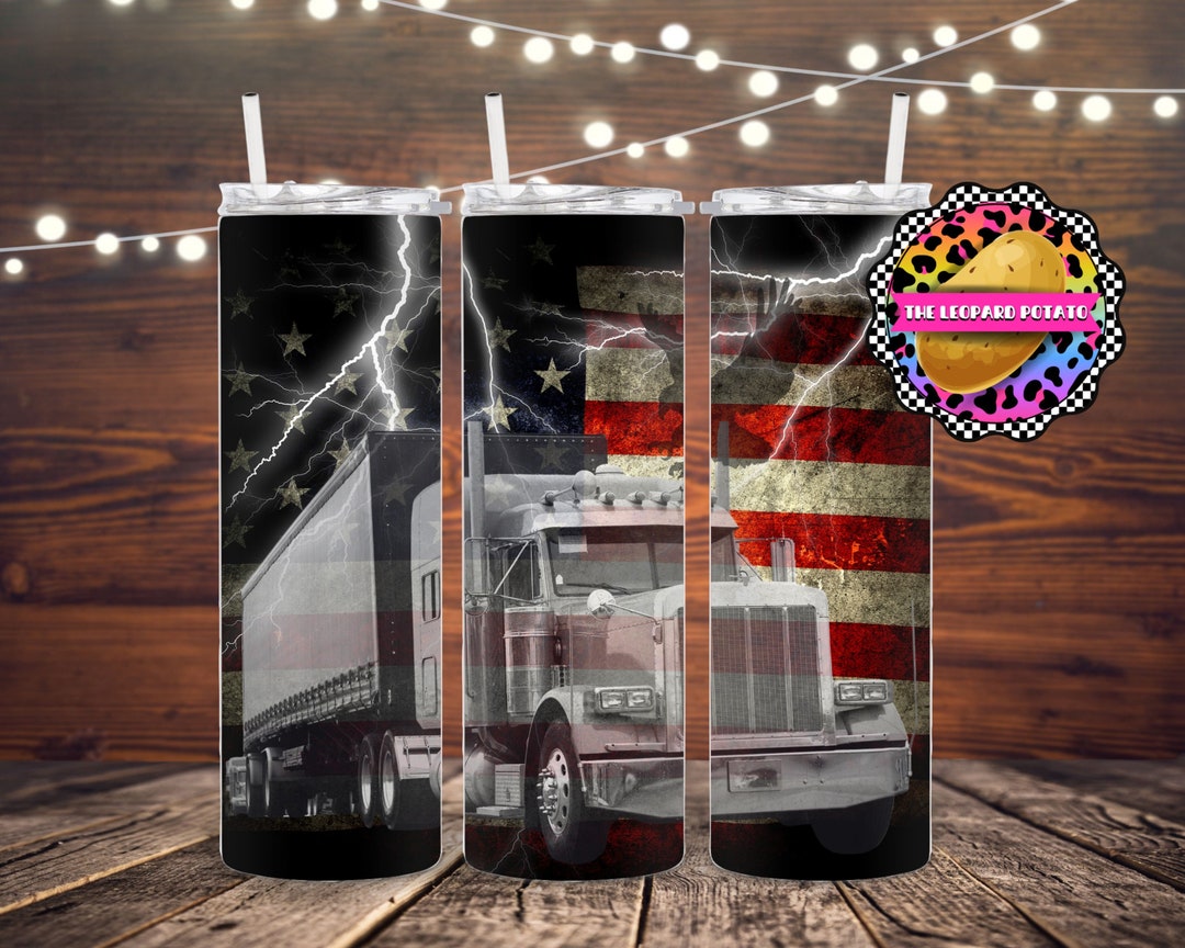 Trucker Tumbler Design 20oz Skinny Tumbler Sublimation Design Tumbler