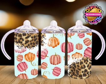 Fall Pumpkin Sippy Cup Design: 12oz Tumbler Wrap (Digital Download)