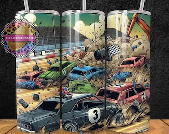Demolition Derby Tumbler Design: 20-uncjowa, wąska folia do kubków (pobranie cyfrowe)