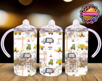Construction Sippy Cup Design: 12oz Tumbler Sublimation (Digital Download)