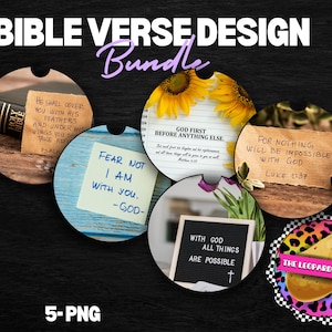 Bible Verse PNG Bundle: Christian Car Coaster & Keychain Designs (Digital Download)