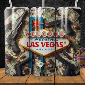 Las Vegas Tumbler Sublimation Design: 20oz Skinny Tumbler Wrap (Digital Download)