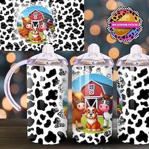 Farm Sippy Cup - Kids Tumbler Design - 12oz Tumbler Sublimation Design- Flip Top Tumbler Wrap- Digital Download- PNG-