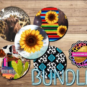 Western Car Coasters BUNDLE- Car Coaster PNG- Sublimation Car Coasters-Round PNG design- Car Accessories