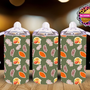 THANKSGIVING Sippy Cup - Kids Tumbler Design - 12oz Tumbler Sublimation Design- Flip Top Tumbler Wrap- Digital Download- PNG-