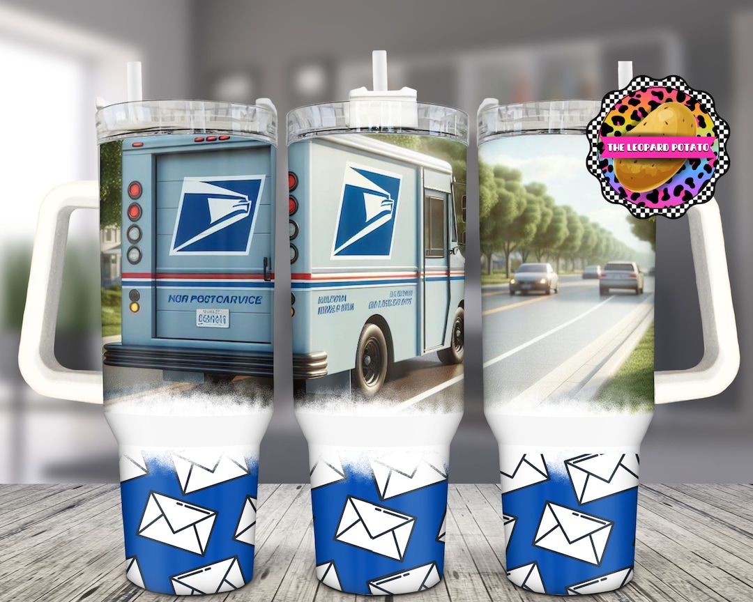 Mail Truck 40 Oz Tumbler Wrap: Sublimation Design (digital