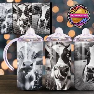 Cow Tumbler design- Kids Tumbler Design - 12oz Tumbler Sublimation Design- Flip Top Tumbler Wrap- Digital Download- PNG-