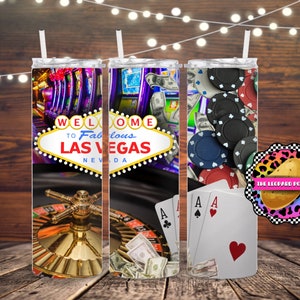 Las Vegas Tumbler Sublimation Design: 20oz Skinny Tumbler Wrap (Digital Download)