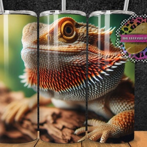 Bearded Dragon Tumbler Design - 20oz Skinny Tumbler Sublimation Design- Tumbler Wrap- Digital Download- PNG- Instant Download