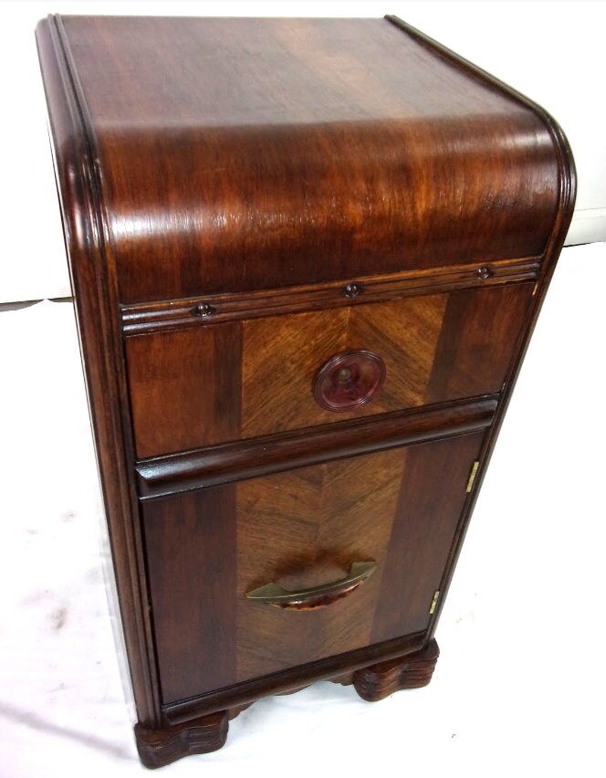 Antique Art Deco Waterfall Nightstand (NYC pick-up only) for sale  