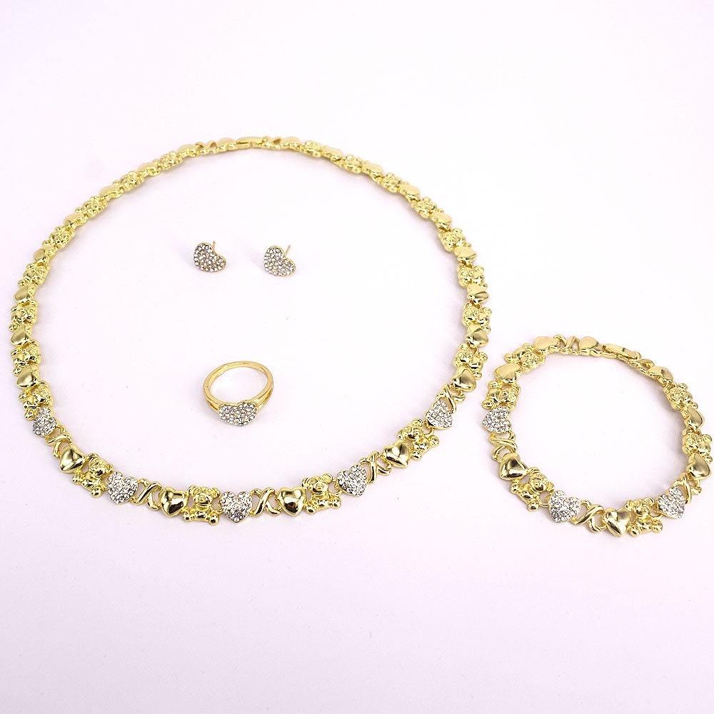 Teddy bear necklace and bracelet set shop