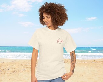 Camiseta de novia de Bride Era - Camiseta unisex de algodón grueso, ideal para bodas, despedidas de soltera, regalos de boda, camisetas vintage de novia