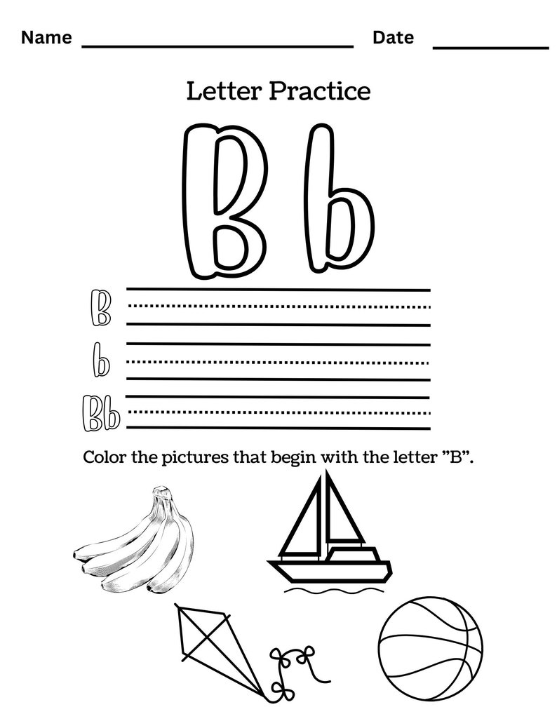 Letter Practice Worksheets - Etsy