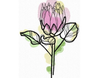 Protea Flower Stickdatei, Stickdatei, Blumenmuster, Stickmuster, Blumenmuster 5*7, 6*8, 6*9
