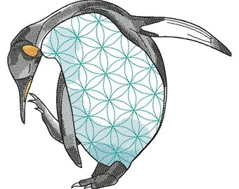 Dancing Penguin Machine Embroidery Design, Embroidery Penguin, Design Animal, Waterfowl design 5*7, 6*8, 6*9, 8*10