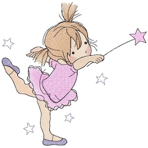 Little Ballerina Machine Embroidery Design, Baby girl embroidery, Girl Ballet design, Kids design  4*4, 5*7, 6*8, 6*9