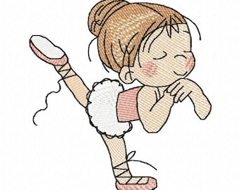 Prima Ballet Machine Embroidery Design, Baby girl embroidery, Girl Ballet design, Kids design 4*4, 5*7, 6*8, 6*9