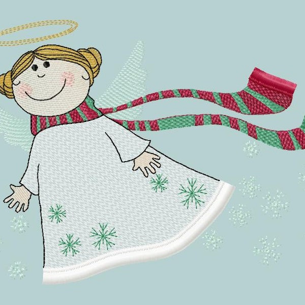 Сhristmas Angel Machine Embroidery Design Fringe, Embroidery Angel, Kids design, Christmas  Design, Christmas Greetings Design  5*7