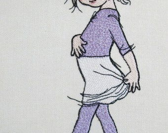 Ballet Girl Machine Embroidery Design, Embroidery Ballerina, Kids design   5*7, 6*8, 6*9
