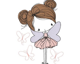Fairy Magic Machine Embroidery Design, Embroidery Fairy, Embroidery girl, Kids design 4*4, 5*7, 6*8, 6*9