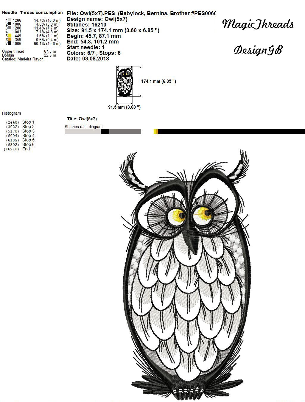Owl Doodle Machine Embroidery Design Owl Design Owl Etsy
