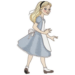 Let’s Take a Walk in Wonderland Machine Embroidery Design, Alice in Wonderland design, Kids design 5*7, 6*8
